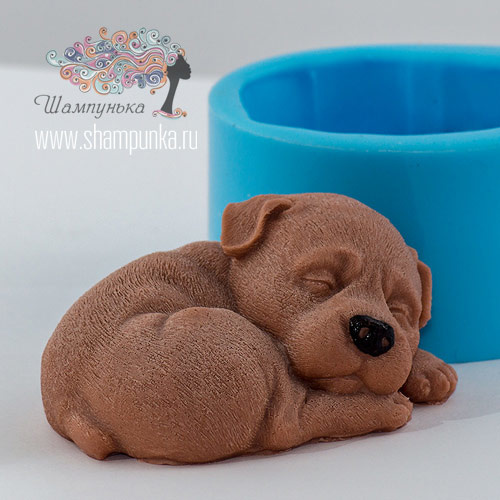Собака-засыпака 3D — форма силиконовая для мыла объемная
