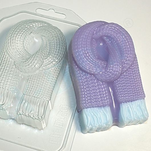 Шарф вязаный — форма пластиковая для мыла