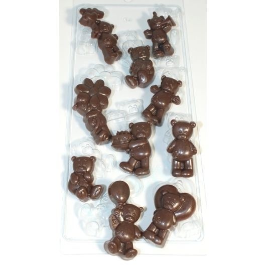 Ассорти/Мишки — форма пластиковая для мыла и шоколада