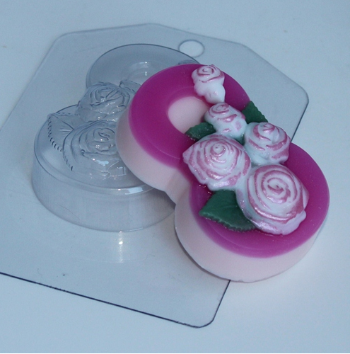 8 Марта/Розы по диагонали — форма пластиковая для мыла