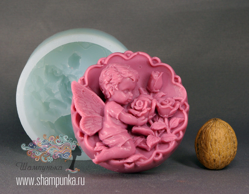 Фейонок Джанин с розами — форма силиконовая для мыла объемная