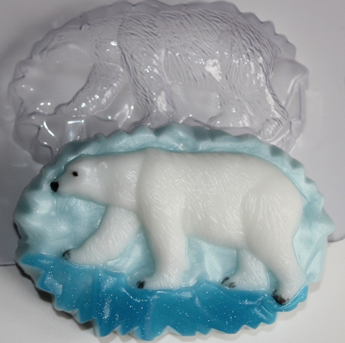 Белый медведь — форма пластиковая для мыла