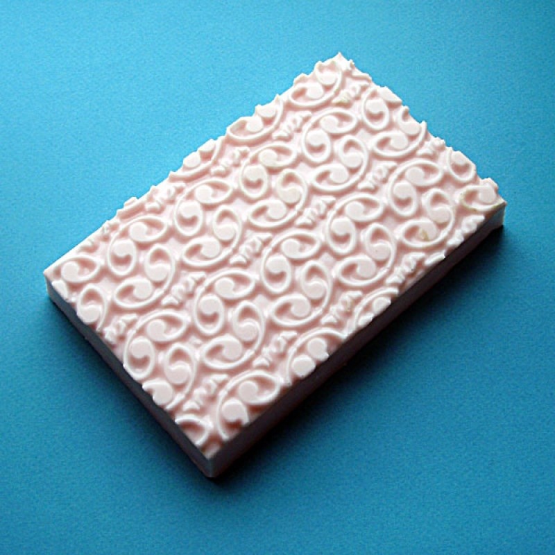 Кинг Сайз 03 (прямоугольник с узором) — форма пластиковая для мыла под нарезку