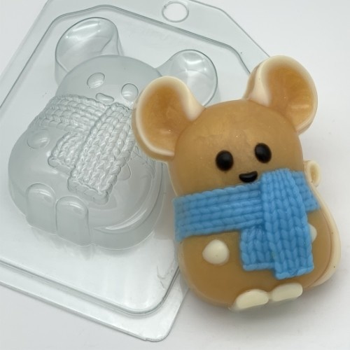 Мышь в шарфе — форма пластиковая для мыла