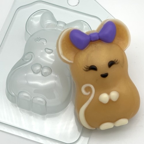 Мышь с бантом — форма пластиковая для мыла