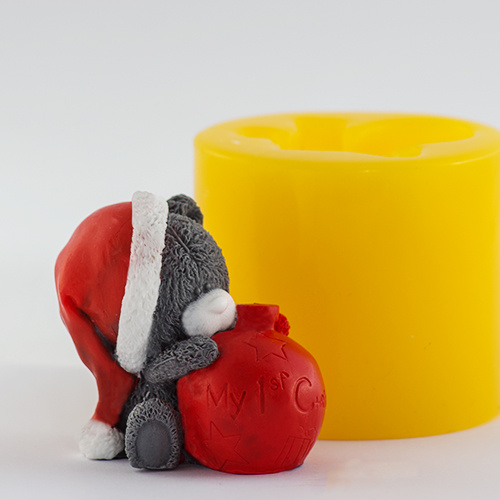 Тедди с шариком 3D — силиконовая формочка для мыла
