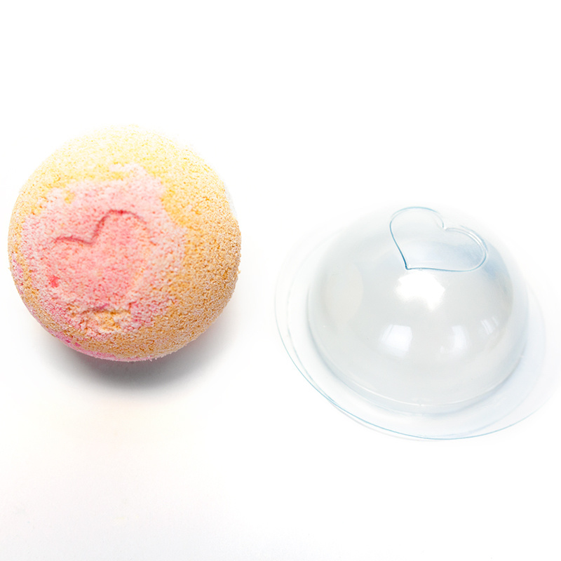 Сфера с сердечком (2 половинки) — форма пластиковая для бомбочек для ванной