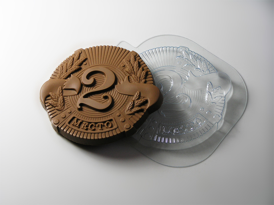 Медаль «2 место» — форма пластиковая для шоколада