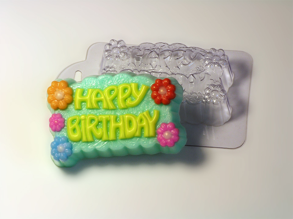 Happy Birthday — форма пластиковая для мыла