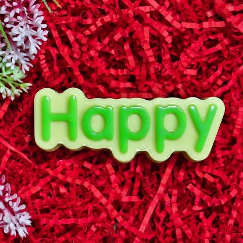 Happy (надпись) — форма пластиковая для мыла и шоколада