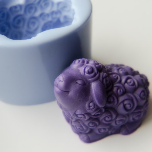 Овечка Розочка 3D — форма силиконовая для мыла объемная