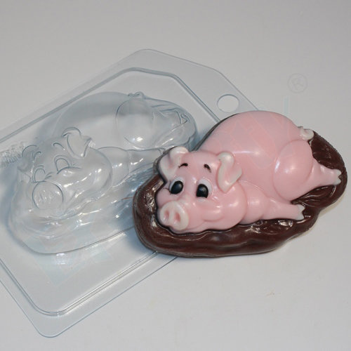 Свинюшка в грязюшке — форма пластиковая для мыла