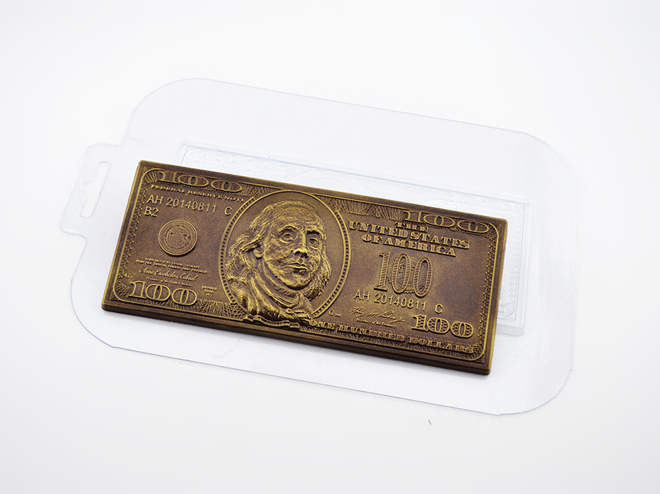 Сто долларов — форма пластиковая для шоколада