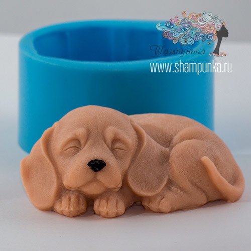 Собака-мечтака 3D — форма силиконовая для мыла объемная