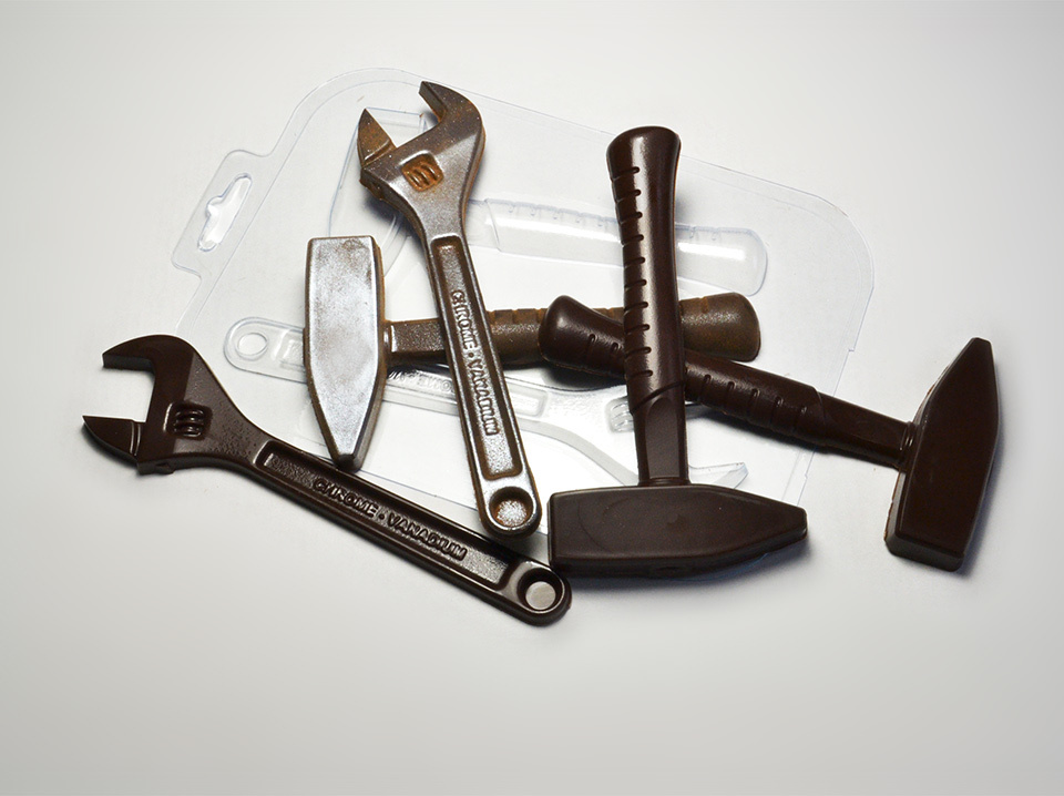 Ключ и молоток — форма пластиковая для шоколада