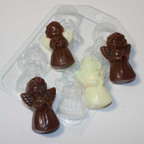 Ангелочек (4 мини) — форма пластиковая для мыла и шоколада