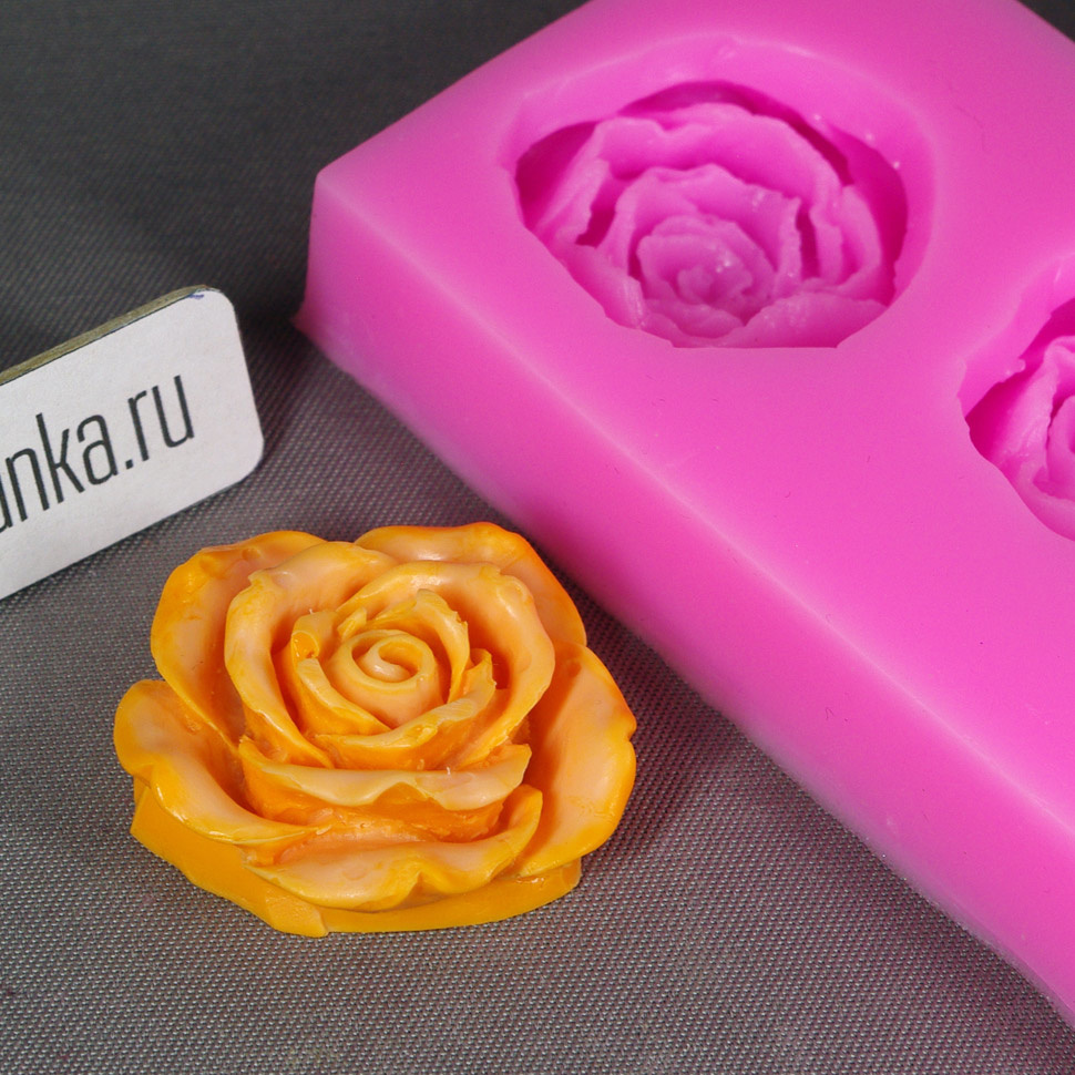 Роза Катарина трио 3D — форма силиконовая для мыла
