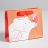 Пакет крафт "Миша с подарочком" 25*11*32 см