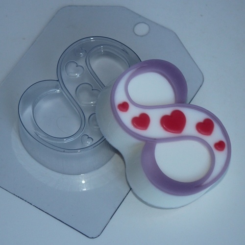 8 Марта/Сердечки по диагонали — форма пластиковая для мыла