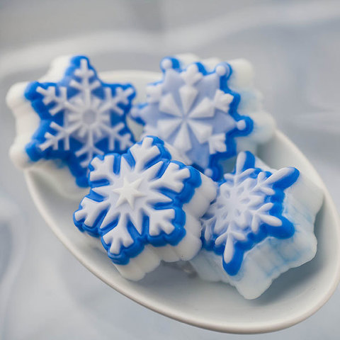 Снежинки мини — форма пластиковая для мыла или шоколада