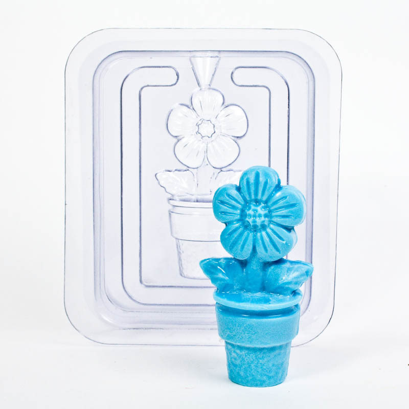 Цветок 3D (2 половинки) — форма пластиковая для мыла объемная