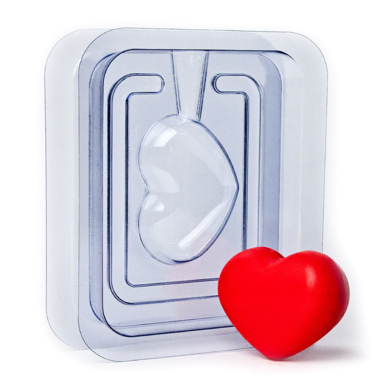 Сердечко 3D (2 половинки) — 3D форма пластиковая для мыла