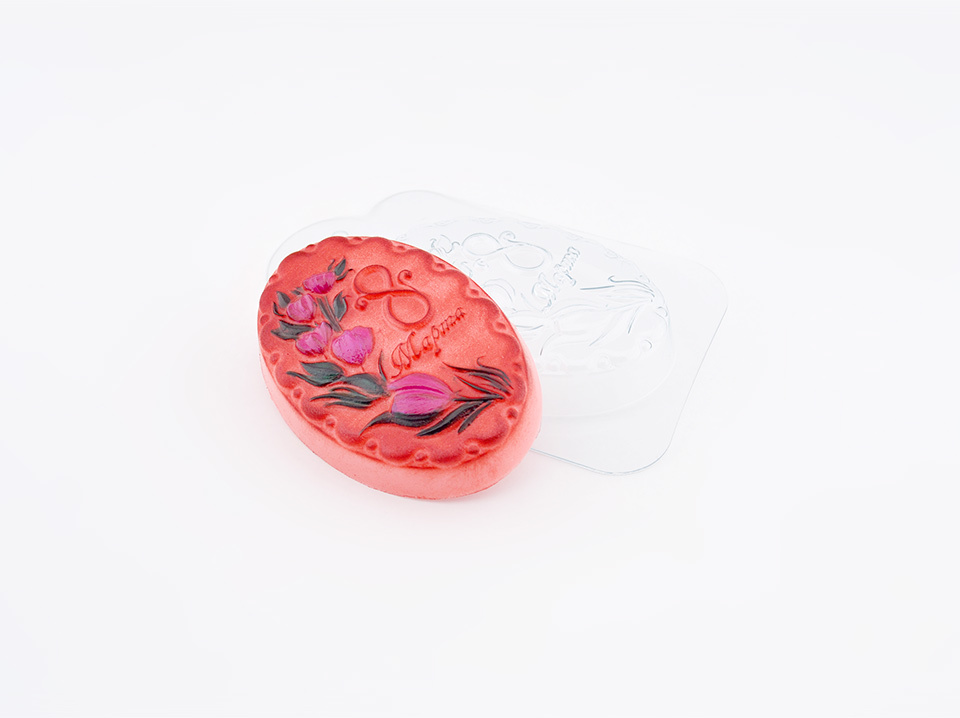 Восьмерка с цветами — форма пластиковая для мыла