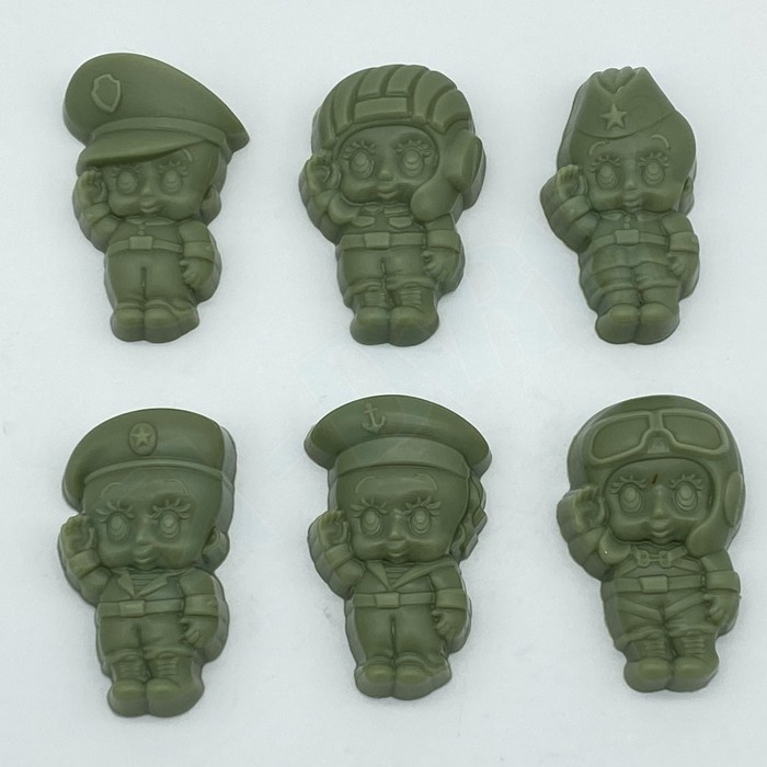 Малыши МИНИ #2 / танкист, солдат, полицейский — форма пластиковая для мыла и шоколада
