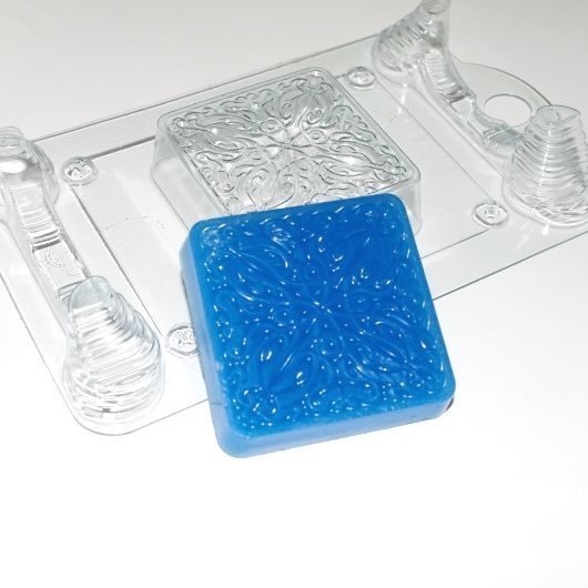 Квадрат узор кружево — форма пластиковая для мыла