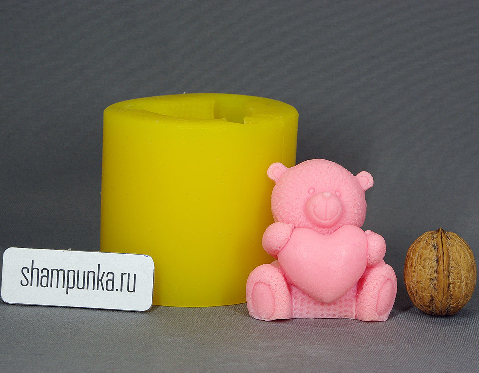 Мишка 3D — силиконовая формочка для мыла