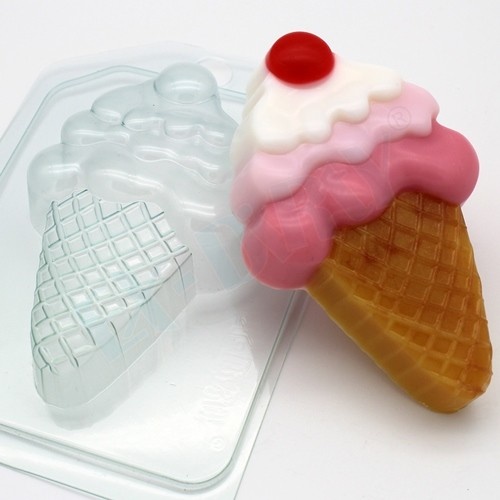 Мороженое/Рожок с ягодкой — форма пластиковая для мыла