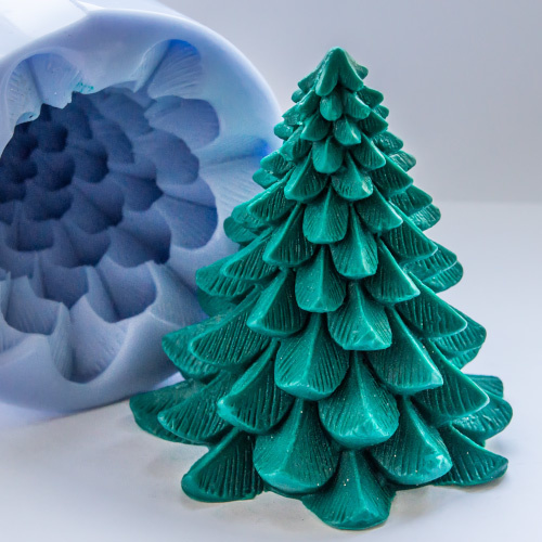Елочка большая 3D — форма силиконовая для мыла объемная