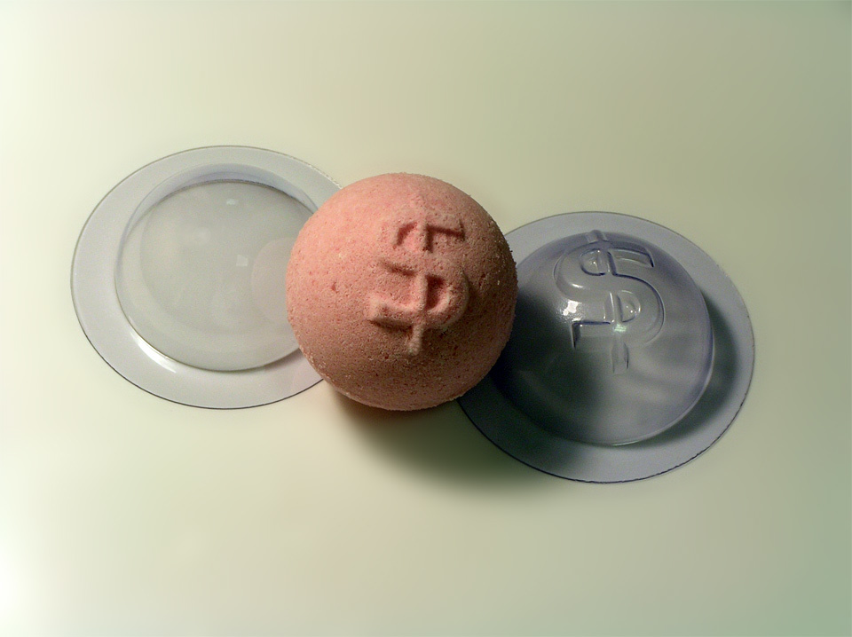 Сфера Доллар (2 половинки) — форма пластиковая для бомбочек для ванной