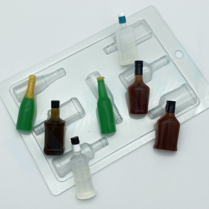 Бутылки МИНИ — форма пластиковая для мыла