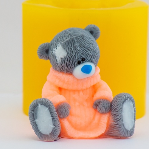 Тедди в свитере 3D — форма силиконовая для мыла