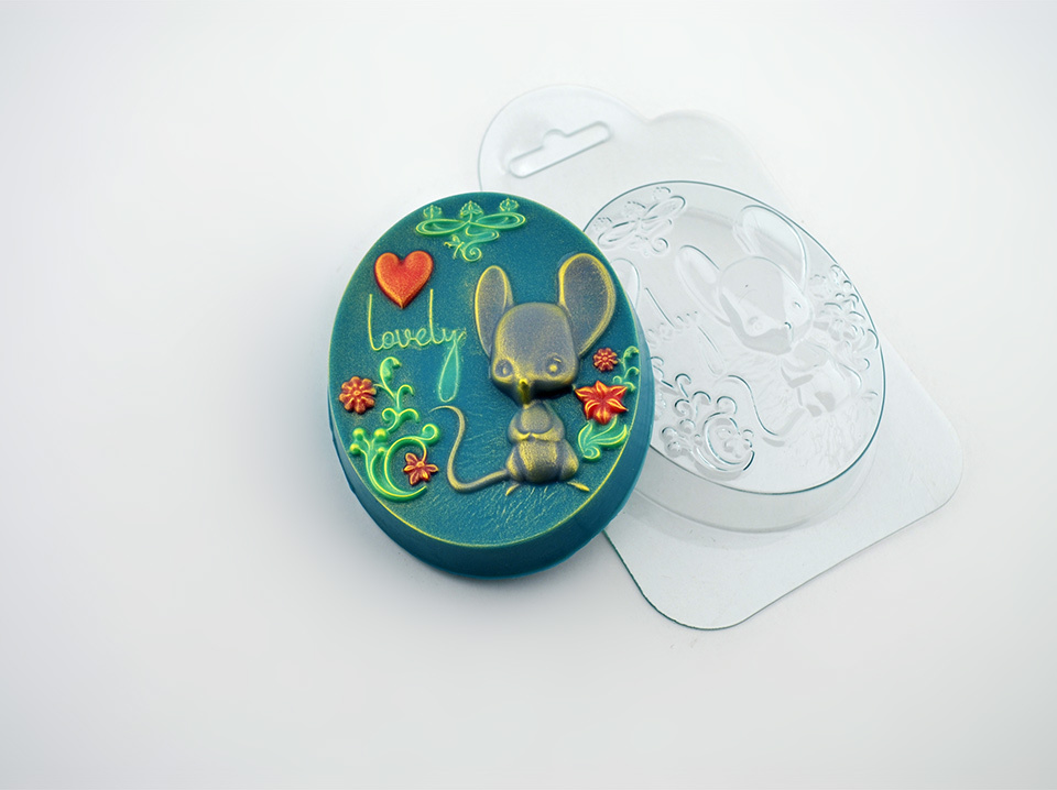 Мышь Красотка — форма пластиковая для мыла