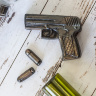 Пистолет Беретта с пулями — форма пластиковая для мыла