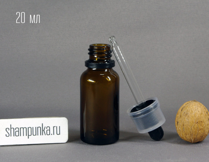 Флакон с пипеткой, темное стекло, 20 мл