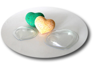 Сердце малое (2 половинки) — форма пластиковая для бомбочек для ванной