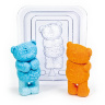 Медвежонок Тедди 3D (2 половинки) — форма пластиковая для мыла объемная
