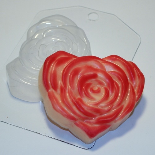 Сердце-роза — форма пластиковая для мыла