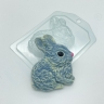 Кролик сидит боком — форма пластиковая для мыла