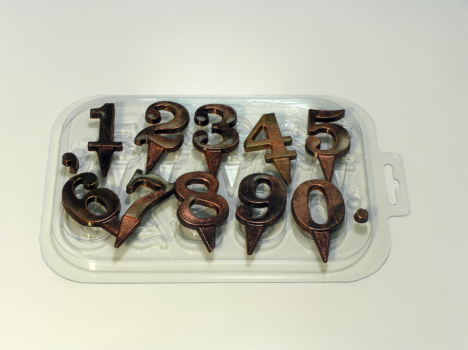 Цифры на ножке — форма пластиковая для шоколада
